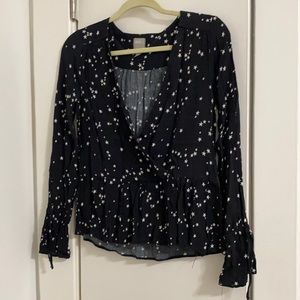 Black printed blouse